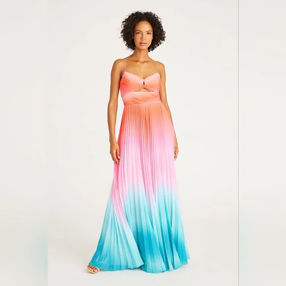 Amur Ombre Emmett Pleated Gown Dress - Picture 2 of 3